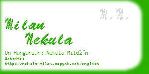 milan nekula business card